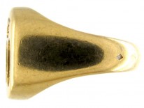 French 18ct Gold Double Crested Signet Ring