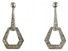 Diamond Art Deco Style Drop Earrings