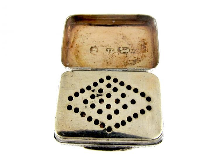 Georgian Silver Engraved Vinaigrette