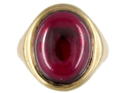 Garnet Cabochon 9ct Gold Ring
