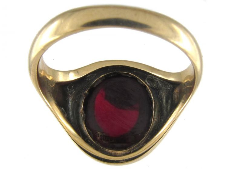 Garnet Cabochon 9ct Gold Ring