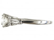 Diamond Solitaire Ring with Diamond Baguette Shoulders