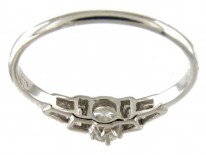 Diamond Solitaire Ring with Diamond Baguette Shoulders