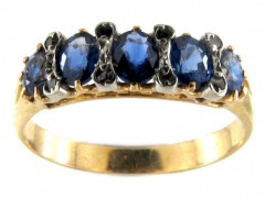 Sapphire & Rose Diamond Five Stone Ring