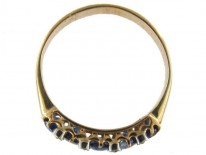 Sapphire & Rose Diamond Five Stone Ring
