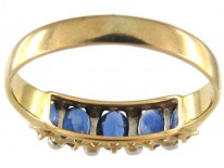 Sapphire & Rose Diamond Five Stone Ring