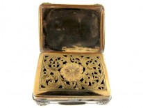 Georgian Silver Engraved & Repousse Vinaigrette