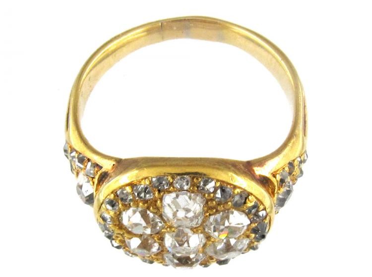 Large Victorian Diamond Cluster Ring