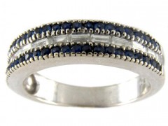 Sapphire & Diamond Half Eternity Ring