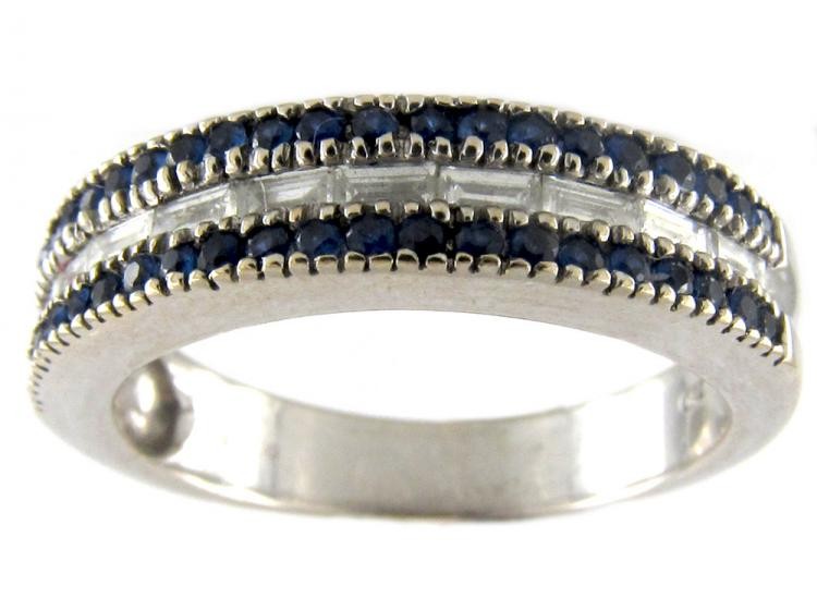 Sapphire & Diamond Half Eternity Ring