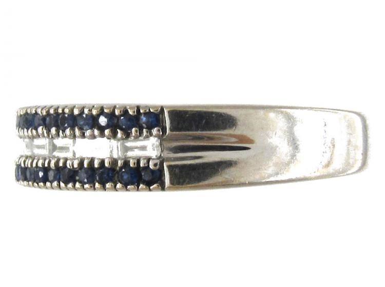 Sapphire & Diamond Half Eternity Ring