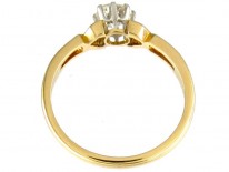 Single Stone Diamond Yellow Gold Solitaire Ring of Geometric Design