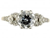 Art Deco Single Stone Diamond Ring Set in 18ct Yellow Gold