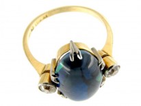 Art Deco Black Opal & Diamond Ring