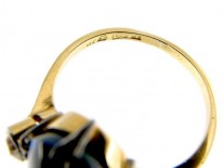 Art Deco Black Opal & Diamond Ring