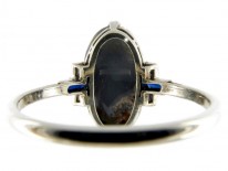 Art Deco Black Opal, Diamond & Sapphire Ring
