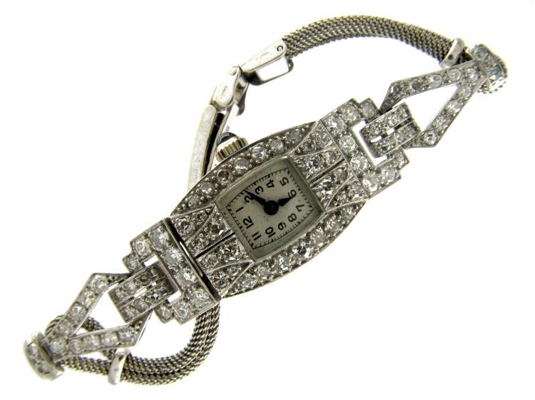 Art Deco Diamond Watch on Strap