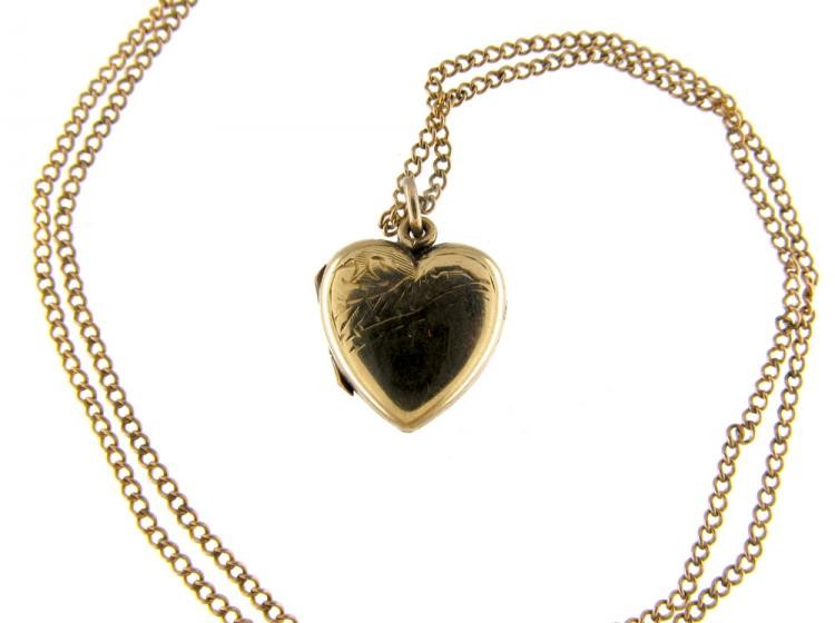 Gold Heart Locket on Chain