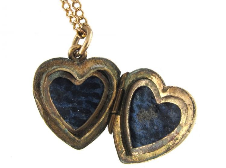 Gold Heart Locket on Chain