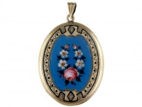 Enamel & Gold Oval Victorian Locket