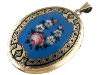 Enamel & Gold Oval Victorian Locket