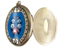 Enamel & Gold Oval Victorian Locket