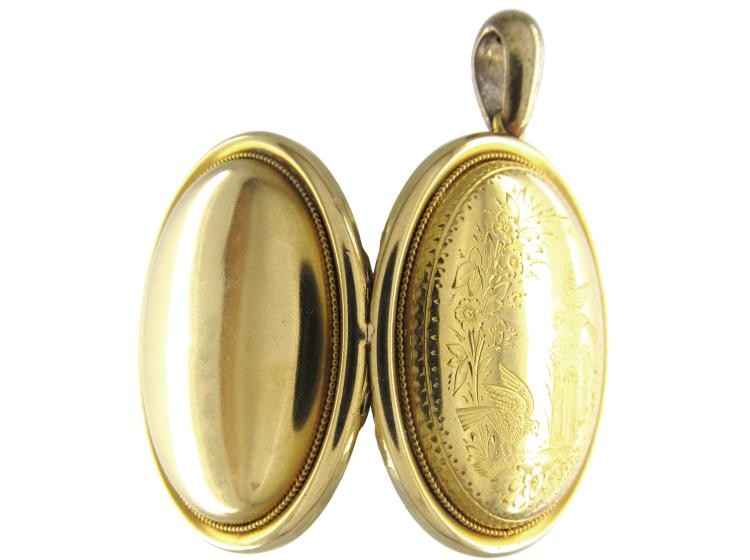 15ct Gold Victorian Large Oval Locket