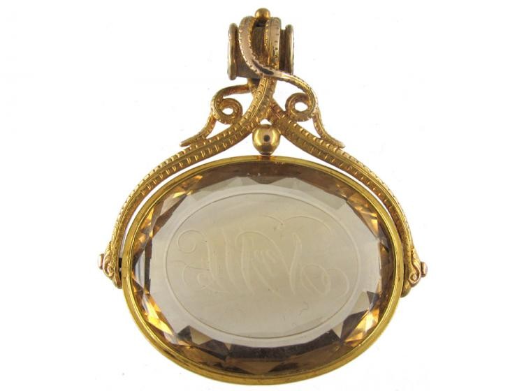Regency Gold & Citrine Revolving Seal