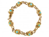 9ct Gold Victorian Bracelet Set with Turquoise