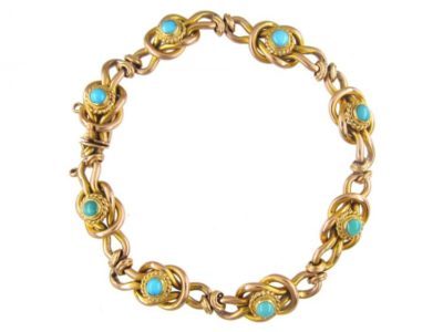 9ct Gold Victorian Bracelet Set with Turquoise