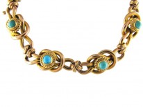 9ct Gold Victorian Bracelet Set with Turquoise
