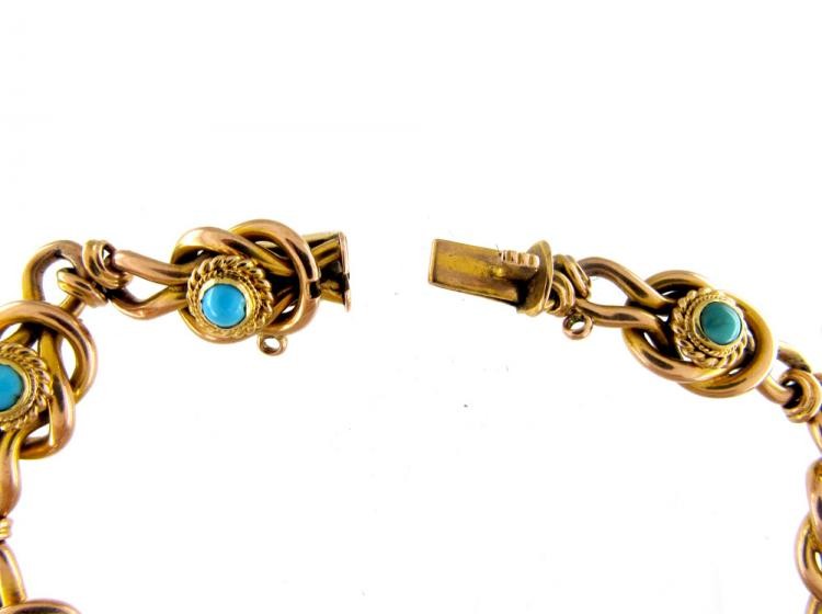 9ct Gold Victorian Bracelet Set with Turquoise