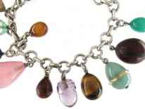 Silver & Semi Precious Stone Eggs Bracelet