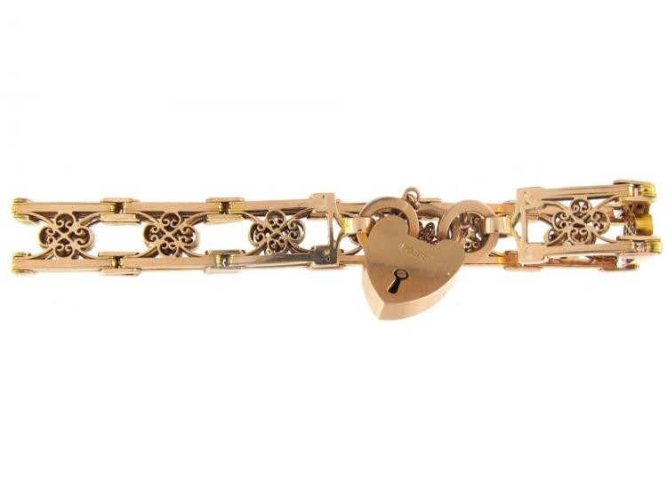 9ct Rose Gold Gate Bracelet