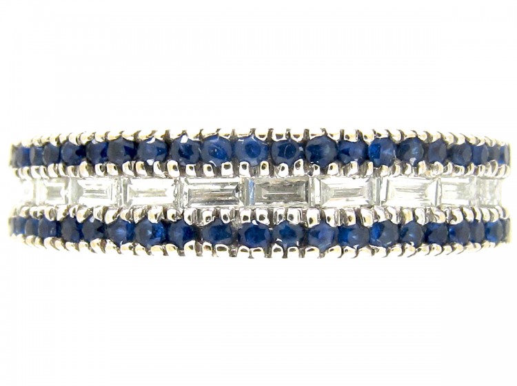 Sapphire & Diamond Half Eternity Ring