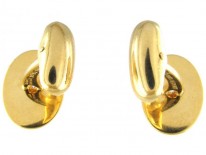 Two Colour Blue Enamel & Gold Oval Cufflinks