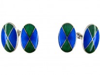 Silver & Enamel Cufflinks by Asprey