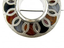 Scottish Victorian Silver & Agate Brooch