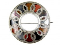 Scottish Victorian Silver & Agate Brooch