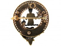 Scottish Victorian 18ct Gold & Diamond Clan Brooch for the MacFarlane Clan