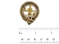 Scottish Victorian 18ct Gold & Diamond Clan Brooch for the MacFarlane Clan