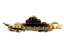 Scottish Victorian 18ct Gold & Diamond Clan Brooch for the MacFarlane Clan