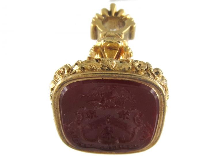 Regency 18ct Gold Seal with Carnelian Intaglio Base