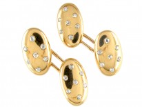 Victorian Diamond Set Oval Cufflinks