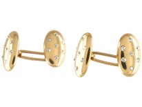 Victorian Diamond Set Oval Cufflinks