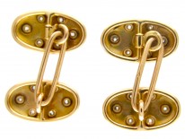 Victorian Diamond Set Oval Cufflinks