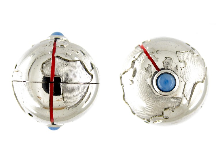 Dunhill Silver Globe Cufflinks