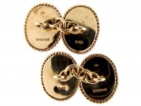 Gold & Malachite Oval Cufflinks