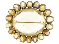 Victorian Silver Gilt Citrine Brooch