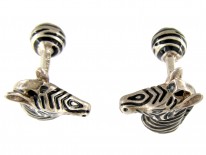 Tiffany & Co. Silver & Enamel Zebra Cufflinks
